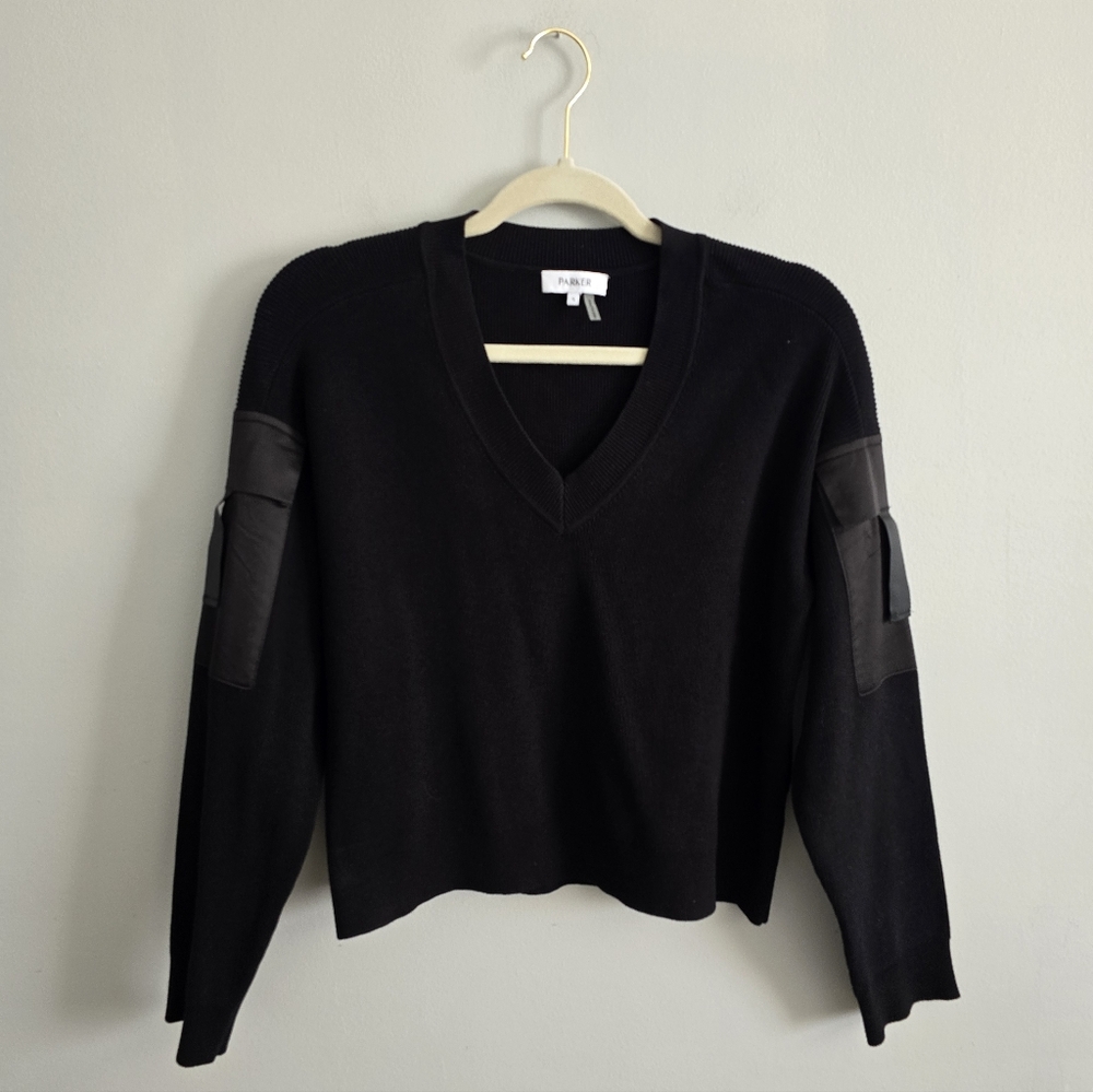 Parker Deep Black Cargo Pocket Sweater Small - Picture 5 of 8